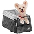 PETSFIT Center Console Dog Car Seat with Safe Protection Hooks, Pet Car Seat with Upgraded Safety Tethers, Washable Cushion, Console Dog Car Seats for Small Dogs Up to 9 Lbs