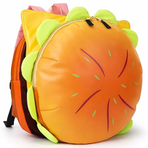 Hkufpq Mochila Cheeseburger, em formato de comida de hambúrguer, mochila para hambúrguer com vários compartimentos