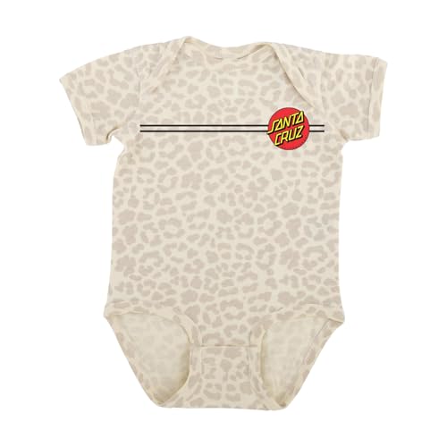 SANTA CRUZ Classic Dot S/S One Piece T-Shirt Natural Leopard 12 Mos Infant