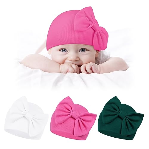 Image of Zando Newborn Baby Girl Hats Soft Beanie Hat Cute for 0-6 Months Infant Toddler Hospital Hat Caps