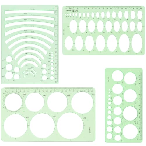 Amazon.co.jp: テンプレート デザイン定規 セット - 三角 丸 楕円 製図