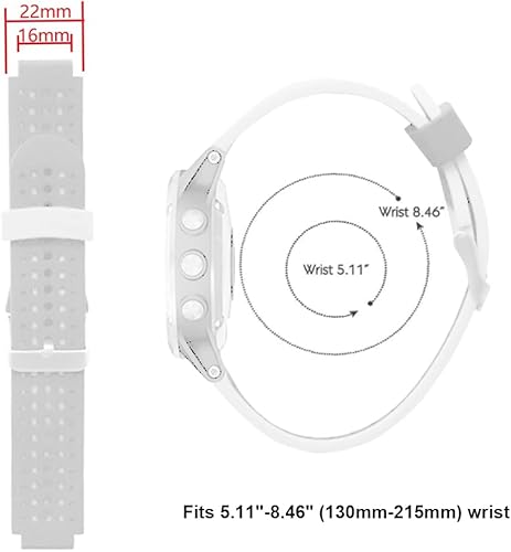 Miniatura 5 de Threeeggs Correas de 0.866 in para Garmin Forerunner 235, correa deportiva de silicona para reloj inteligente Forerunner 220230  235620  630  735XT