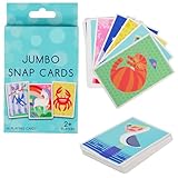 🐒🍰🚗🚀 JUMBO HIGH QUALITY SNAP CARDS - These quality snap card decks are sure to give you and your kids endless hours of entertainment and screen free time. The pack contains 36 playing cards. Each jumbo card measures 12.5cm (4.92”) x 8.5cm x (3.3”) ma...
