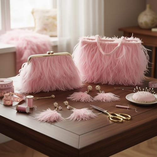 Janinka 10 Yards Ostrich Feathers Trims 3-4 Inch Feathers Fringe, Pink by Janinka - Used condition - Image 6