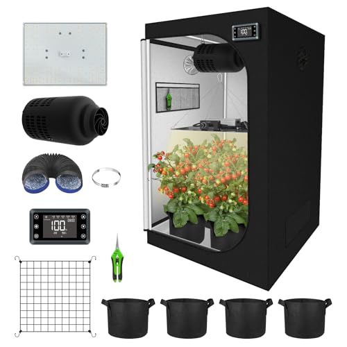 HOMEFELIZ 3x3 ft Grow Tent Complete Kit, Smart Hydroponics...