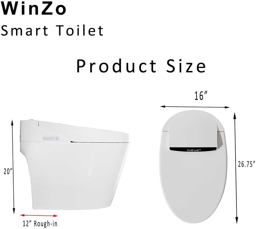 WinZo Smart Toilet Product Dimensions