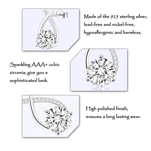 Pendientes de plata de ley EPIRORA con circonitas cúbicas para mujer 6