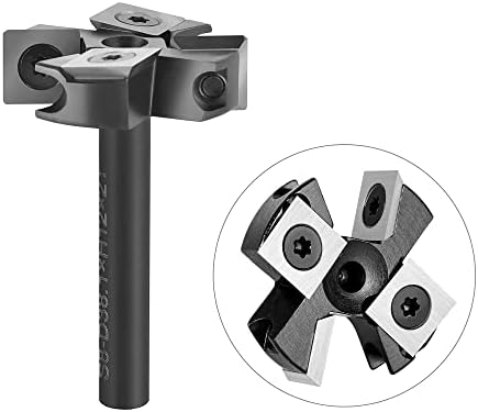 SpeTool Frez do obróbki płaszczyzn 8mm trzpień 38,1mm średnica freza do górnopiła Frez do hoblowania drewna z wymiennymi płytami 2+2 ostrza Frez CNC