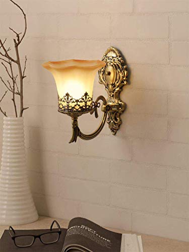 Image of GreyWings Antique Bronze Wall Light for Home Vintage Metal & Glass Decorative Wall Lamp with Wall Sconce for (Bulb not Included) Pack of 2