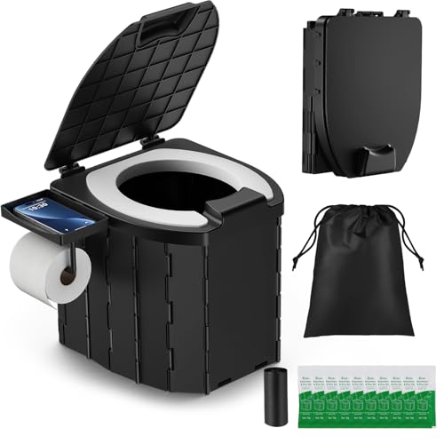 Synvion Tragbare Campingtoilette für Erwachsene, Faltbare Reisetoilette mit PU, 5L Kapazität, inkl. Abfallbeutel & Tragetasche, Kompakt & Leicht zu Reinigen für Outdoor, Wohnmobil, Auto & Notfall Synvion Tragbare Campingtoilette für Erwachsene, Faltbare Reisetoilette mit PU, 5L Kapazität, inkl. Abfallbeutel & Tragetasche, Kompakt & Leicht zu Reinigen für Outdoor, Wohnmobil, Auto & Notfall