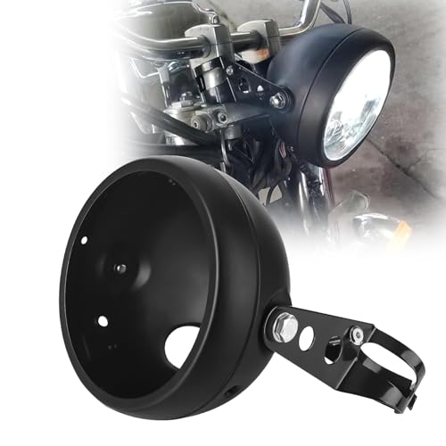 Soporte de faro de moto en acero negro para transformar tu frontal custom