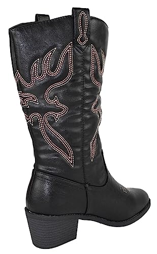 Forever Women's Pointed Toe Embroidered Western Rodeo Cowgirl Boots3