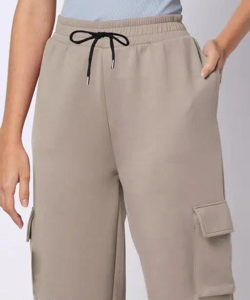 Image of Women Cargo Pants 4 Pocket Design Casual Comfortable Utility Style Everyday Travel Outdoor Outfit