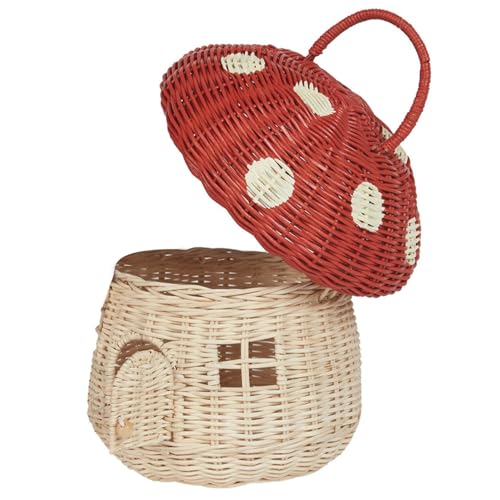 Cesta de setas de ratán de 11 pulgadas con forma de casa infantil 7