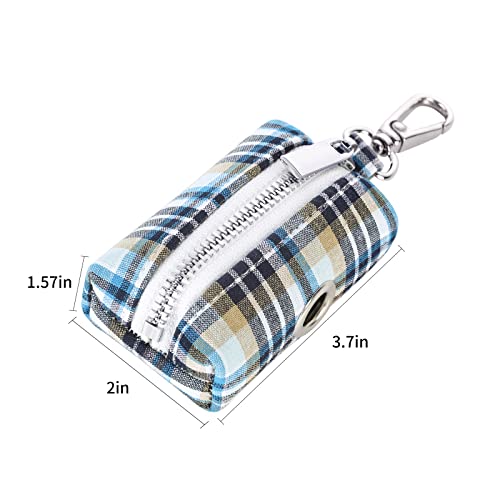 Image of Lionet Paws Cute Dog Poop Bag Holder with Dog Poop Bag for Leash, Cotton LightBlue Dog Bag Dispenser, Matching Dog Collar