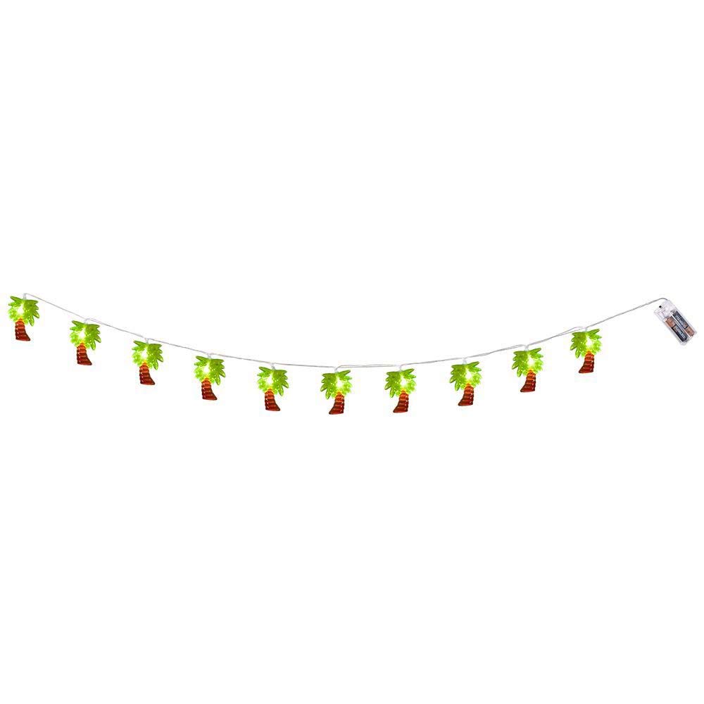 Boland 52157 LED Fairy Lights Palm Trees, Length 140 cm, Battery Type 2 x AA, Decoration, Carnival, Theme Party, Garden Party, Summer Party