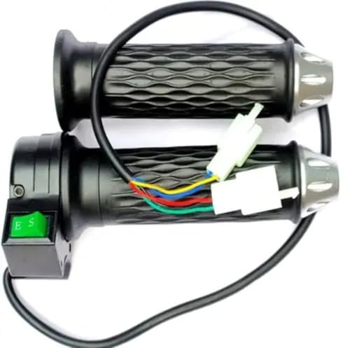 Image of Electric Scooter Handlebar Throttle Grip Set, Black Ergonomic Design with Power Switch, Wired Control System for Okinawa Praise Scooter