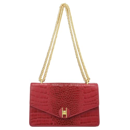 Image of Da Milano Leather Shoulder Bag for Women (00588D)