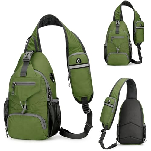 ZOMAKE Sling Bag, Cross Body Bag Shoulder Bag Anti-Theft(Green)