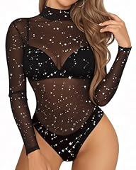 B02 Long Sleeve High Ncek Glitter Black