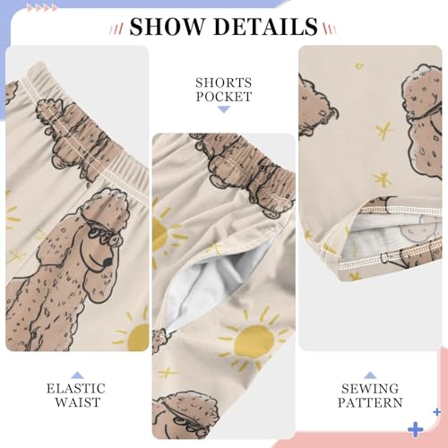 ZZXXB Poodles Boys Long Pants Soft Trousers Elastic Waist Kids Lounge Bottoms with Pockets S-XL4