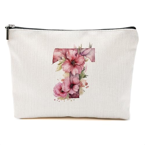Letter T Initial Makeup Bag, Monogrammed Gifts for Women Grammy Bride Mom