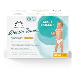 鶹 Brand - Mama Bear Gentle Touch Diapers, Size 5, 132 Count (4 packs of 33)