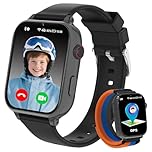 Smartwatch Bambini GPS 4G, Orologio Intelligente per Ragazza e Ragazzo con Telefono, Videochiamata, Chat, Sveglia, Camera, Modalità Classe, Gioco, Smart Watch Bambino Bambina 4-12 Anni Regalo, Nero