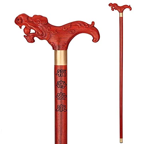 KLOVVER Canne de Marche en Bois pour Personnes âgées, béquilles en séquoia, poignée en Bois Massif antidérapante