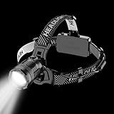 Missmisq Linterna Frontal Recargable | Frontal Recargable Con Sensor De Movimiento - Linterna con 3 Modos Enfoque Ajustable Impermeable | Para Correr Trabajo Nocturno Senderismo Lectura