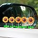 KOLZEMV 10 Stück Sonnenblumen Auto Armaturenbrett Dekorationen, auto deko, Mini Paste Wackelfigur Kopf Sonnenblume Auto Innenraum Deko Autospiegel Für Auto Innenraum Zuhause Schreibtisch Dekoration
