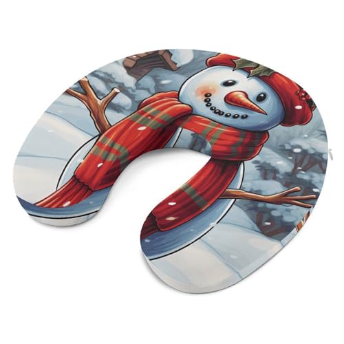 Almohada de viaje espuma viscoelástica tamaño único U miniatura 6