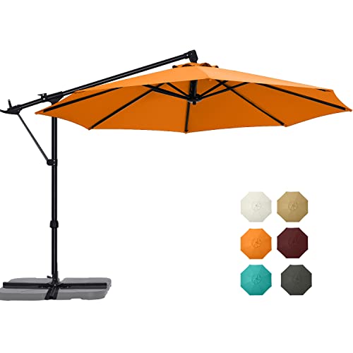ABCCANOPY 10FT Cantilever Umbrella Offset Hanging Patio Umbrella with Base Stand Rotate and...