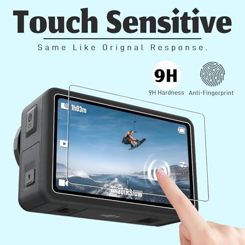 Image of Tempered Glass Screen Protector Compatible for DJI Osmo Action 5 Pro Action Camera (Transparent) Edge To Edge Full Screen Coverage With Installation Kit, Complete Set Of 3 Glass