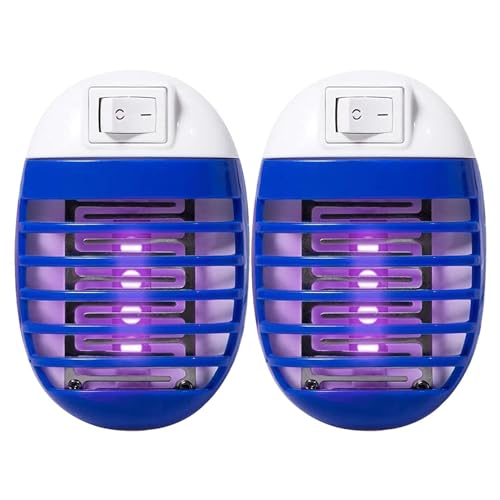 Decorhome Trampa Eléctrica para Moscas – 2 Piezas De con Luz LED Enchufable | Potente Trampa para Moscas para El Patio De Su Casa | Lámpara Antimosquitos para Interiores Y Exteriores con Tec