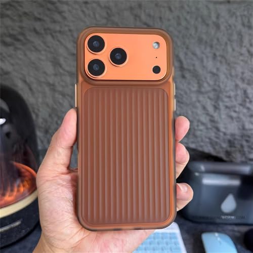 Coque de Luxe mate pour iPhone 17 Pro Max design 3D à rayures gris clair