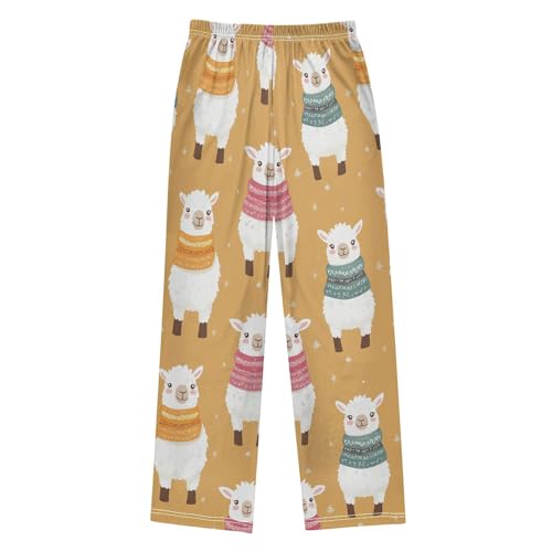 Alpaca Scarf Boys Pants Boys Athletic Pants Long Pant for Boywith Pockets Wide-Leg Size 6-14Y2
