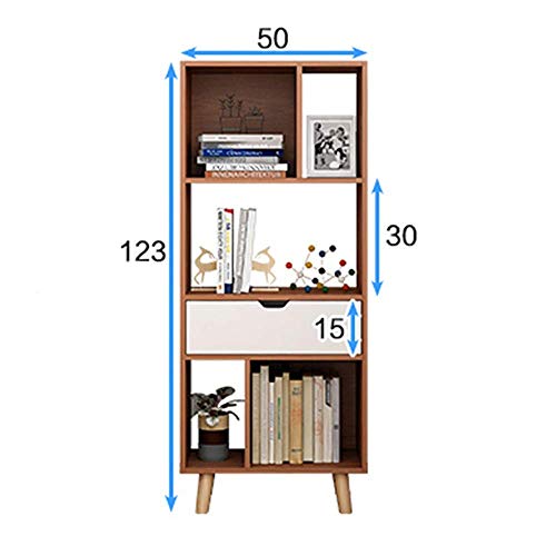 Kxa Bookcases Floor-Standing Small Bookshelf Storage Rack Compatible With Home Living Room Study Office Large Bookcase (Color : Pine Color, Size : 50 * 25 * 123Cm) #TOP2