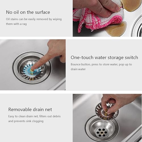 Fregadero de restaurante sencillo y compacto de 48cm con lavabo individual resistente 5