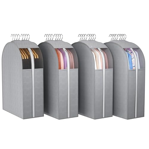 Liuoud 10" Gusseted Garment Bags for Hanging Clothes with Clear Window, 32"