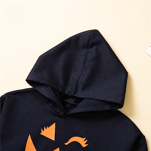 Kids Halloween Hoodies Girls Boys Pumpkin Print Sweatshirt Long Sleeve Hooded Pullovers Tops Matching Fall Clothes3