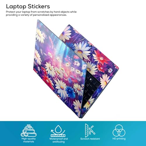 Image of Galaxsia Floral D44 Full Body Vinyl Laptop Skin /Sticker /Cover Upto 15.6 Inches Laptops Laminated-Removable-HD Quality Compatible for Hp-Dell-Sony-Lenovo-Asus etc.(15x10 Inches)