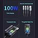 Multi Charging Cable 4FT,100W Fast Charging Cable,3 in 1 USB Charging Cable for Multiple Devices,Braided Universal Phone Charger Cord with Type-C,Micro USB,IP Port for iPhone16/15/14/Androids Phones