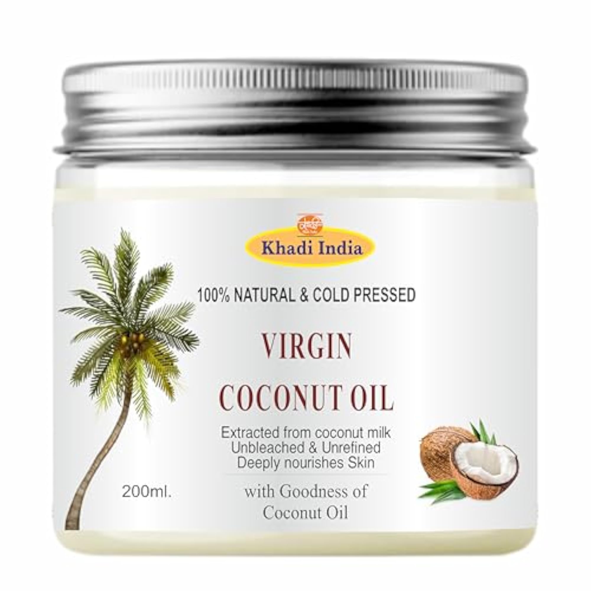100% Pure Coconut Hair Oil, Cold-Pressed & Natural