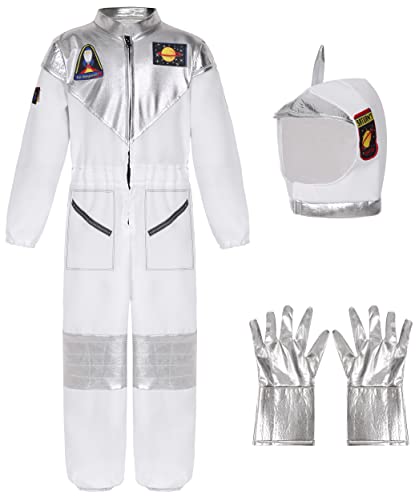 YiZYiF Alien Space Girl Kostüm Set - Glänzender Jumpsuit Mit Kopfschmuck Für Mädchen