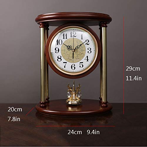 Reloj de escritorio retro con péndulo y números árabes color B 4