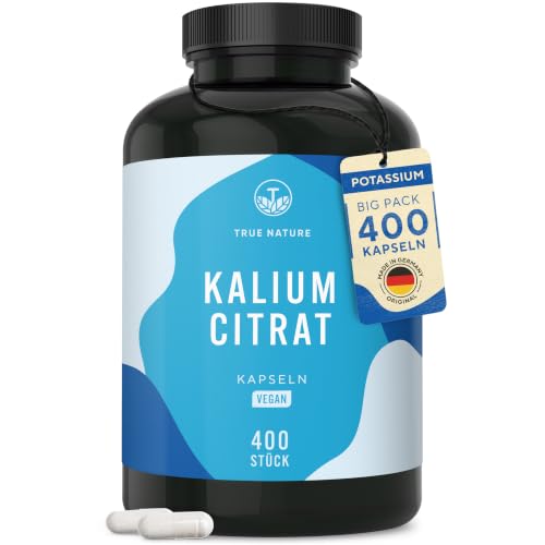 TRUE NATURE - Kalium Potassium – 400 Kapseln – 2.222mg pro Tag Kaliumcitrat