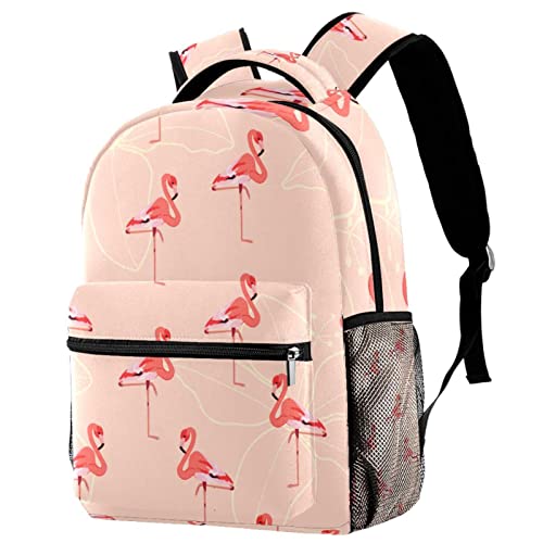 Sac à dos flamant rose léger pour livres d'école des garçons et filles