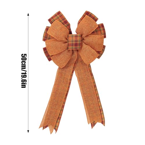 2 Pcs Imitation Fabric Lightweight Thanksgiving Theme Fall Bows for Wreaths - image 2