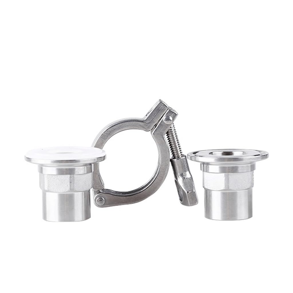 Adaptador de virola de rosca de cubierta de triple abrazadera de acero inoxidable 304 con junta de silicona for accesorios de tuberías sanitarias(MIP DN50 clamp77.5)